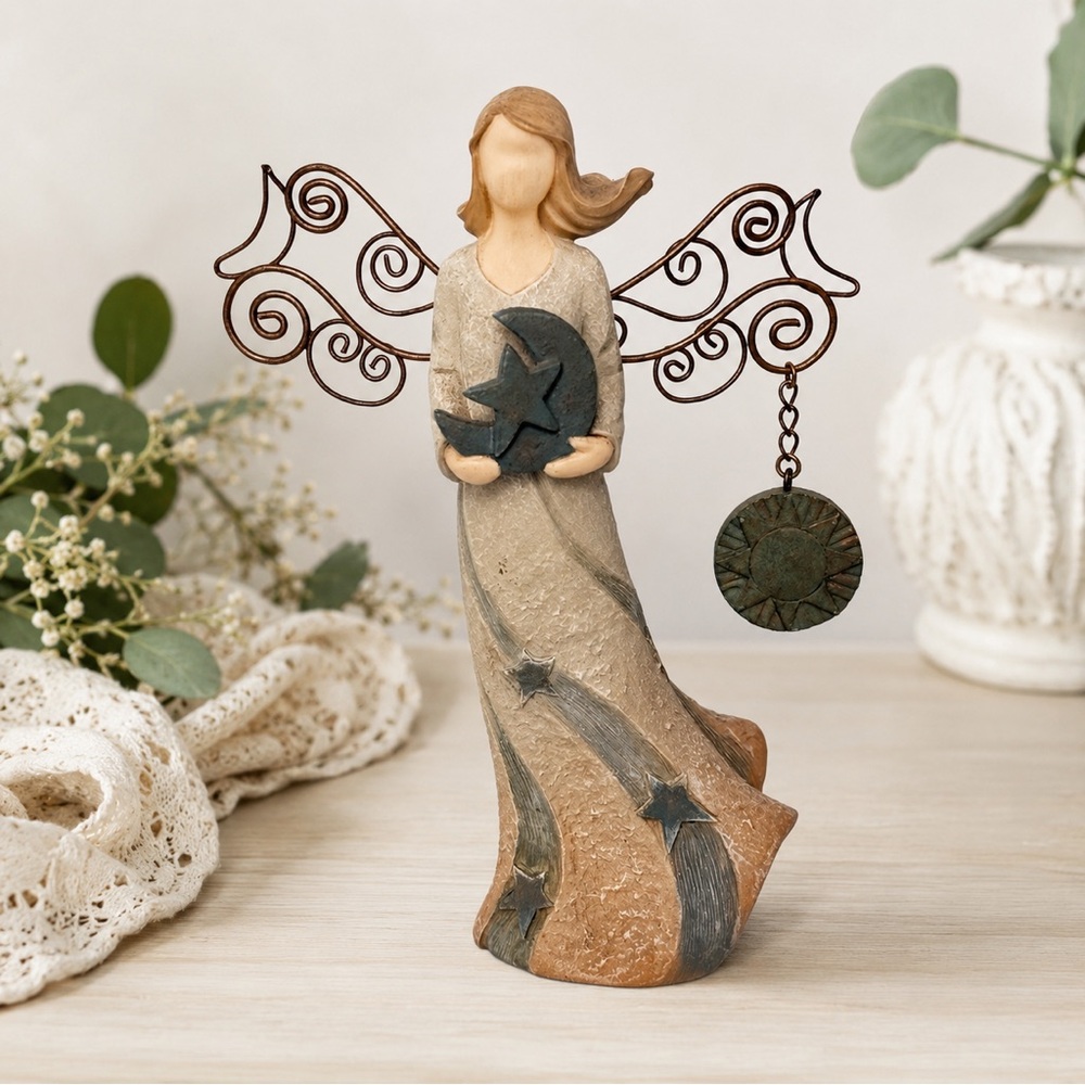 Florentine Angels Sun Moon Stars Angel Figurine Matthew Danko Celestial Decor